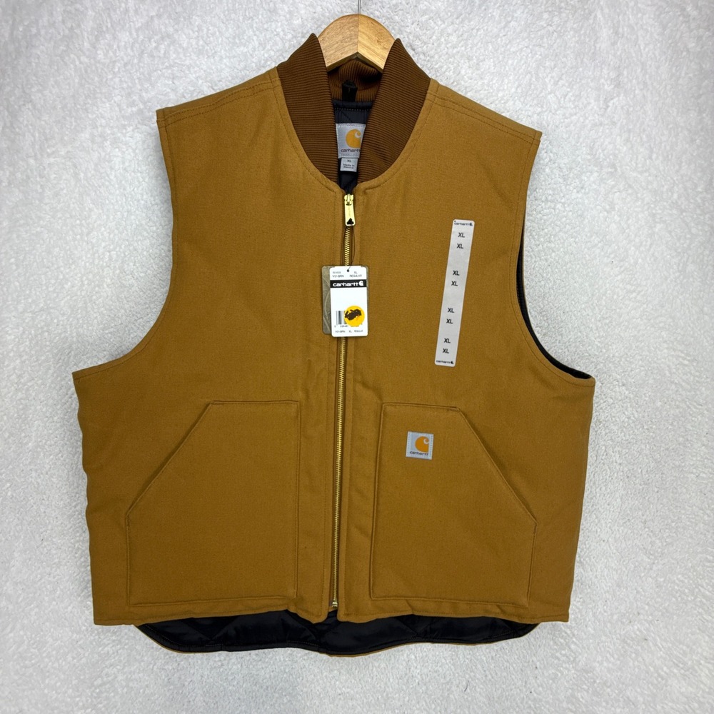Carhartt V01-BRN Arctic Quilt Lined Duck Vest Mens XL Brown Cotton Canvas NWT